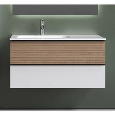 Тумба с раковиной Sancos Delta 100 L DL100LW+CN7014 дуб/белый