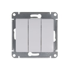 Выключатель трехклавишный Schneider Глосса без рамки белый Systeme Electric