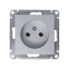 Розетка Schneider Electric Атлас Дизайн без заземления без рамки алюминий