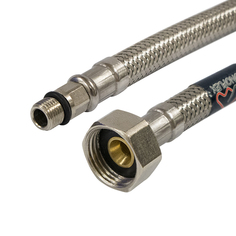 Подводка гибкая для смесителя с коротким наконечником 1/2"ВР-10 мм шланг PEX 120 см Albatro Building Materials