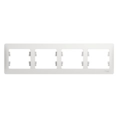 Рамка Schneider Electric Глосса 4 поста горизонтальная белая