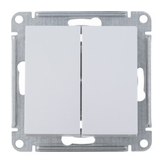 Выключатель двухклавишный Schneider Electric Атлас Дизайн без рамки жемчуг