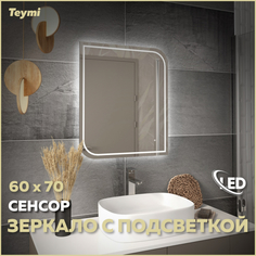 Зеркало Teymi Lempi Pro 60х70, LED подсветка, сенсор T20263