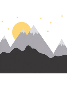 Фотообои флизелиновые Photostena "Закат в горах" 3 х 2,7 м (ШхВ) (серый)