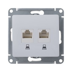 Розетка компьютерная двойная Schneider Electric Глосса без рамки белая