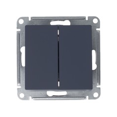Выключатель двухклавишный Schneider Electric Атлас Дизайн без рамки грифель