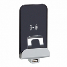 Беспроводное зарядное устройство Qi 1А с дополнительным разьемом USB A 5В 2,4А. Etika Цвет Legrand