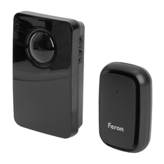 Звонок дверной беспроводной Feron E-381 38 мелодий черный с питанием от батареек, 48921