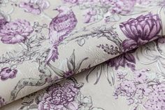 Обои винил на флизелине Kerama Marazzi Азулежу, мотив бежево-фиолетовый, рисунок Флора