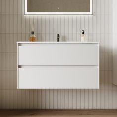 Тумба с раковиной Sancos Cento 90 белая, CN90W+CN7002