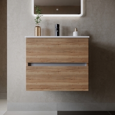 Тумба с раковиной Sancos Urban 60 дуб галифакс натуральный, UR60EG+CN7001