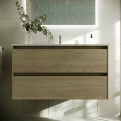 Тумба с раковиной Sancos Cento 90 карпатская ель, CN90KE+CN7002