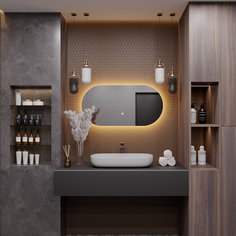 Зеркало для ванной Alias Олимпия 50*120 с теплой LED-подсветкой