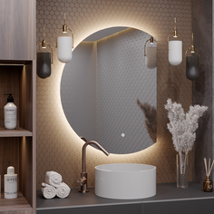 Зеркало для ванной Slavio Maluchini Дафна 80*60 с нейтральной LED-подсветкой обрез справа