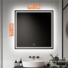 Зеркало с LED подсветкой без подогрева KVVgroup Alone Quadrato 70х70 AQud7070_BP