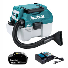 Набор: аккумуляторный пылесос Makita DVC750LZ, для сухой и влажной уборки + АКб И ЗУ