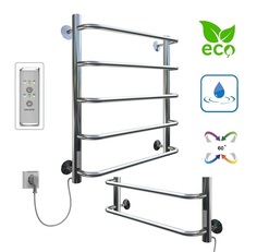 Полотенцесушитель электрический Aquanerzh Скоба 600х500, таймер слева, лесенка, хром