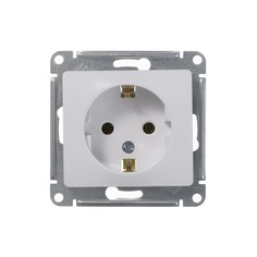 Розетка Schneider Electric Глосса с заземлением без рамки белая