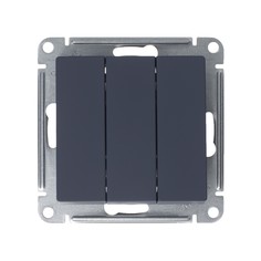 Выключатель трехклавишный Schneider Electric Атлас Дизайн без рамки грифель