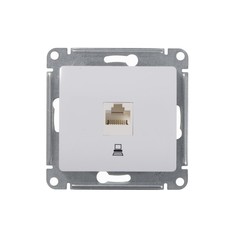 Розетка компьютерная Schneider Electric Глосса без рамки белая