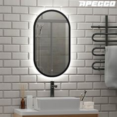 Зеркало Apeggo Gala Led 450х800 в МДФ раме, черный GG90222BL