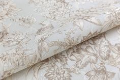 Обои винил на флизелине Kerama Marazzi Азулежу, мотив бежевый светлый, рисунок Флора