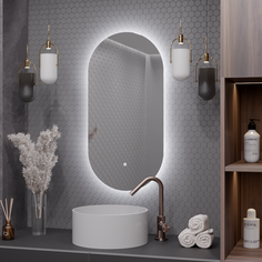 Зеркало для ванной Alias Олимпия 80*40 с холодной LED-подсветкой и антизапотеванием