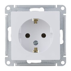 Розетка Schneider Electric Атлас Дизайн с заземлением без рамки белая