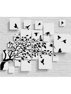 Фотообои флизелиновые Photostena "Силуэт дерева" 3 х 2,7 м (ШхВ) (черный)