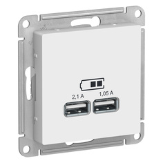 Розетка USB Schneider Electric Атлас Дизайн без рамки белая