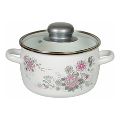 Кастрюля СтальЭмаль Весенний романс с крышкой эмаль 2 л