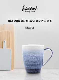 Кружка Ivlev Chef Юниверс фарфор 300 мл бело-синий