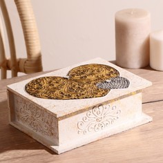 Шкатулка "Два сердца" 19,5х15х7 см No Brand