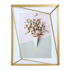 Фоторамка, 22,5x17,5см, металл, МДФ, стекло, цвет золото Зебра