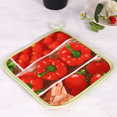 Прихватка 18х18 см, Яркий микс, вафельное, 100% хлопок Domo Vita