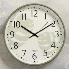 Часы настенные Папоротник, плавный ход, d=30.5 см No Brand