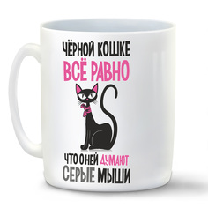Кружка CoolPodarok Черной кошке все равно что о ней думают серые мыши