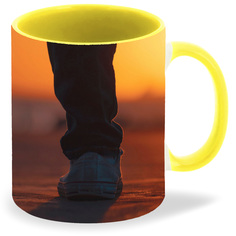 Кружка CoolPodarok Скейтборд Скейтер Одна нога на скейте Закат