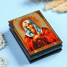 Шкатулка «Божья Матерь Умиление» 10x14 см, лаковая миниатюра No Brand