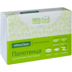 Полотенца бумажные лист. OfficeClean Professional(Z-сл), 2-слойные, 190л/пач, 2123, белые