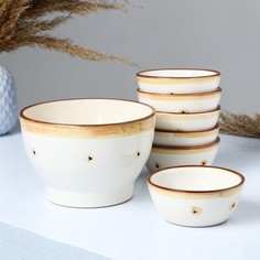 Набор салатников "Лето" карамель, 6х0,24л / 1,14л Псковский гончар