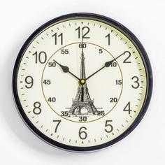 Часы настенные Париж, d=25 см, ААА, 24 х 4 х 11 см, арабские цифры, микс No Brand