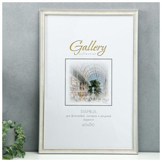 Фоторамка пластик Gallery 40х60 см, 642468 бежевый (пластиковый экран) No Brand