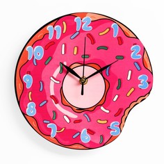 Часы настенные Пончик, плавный ход, 23.5 х 23.5 см No Brand