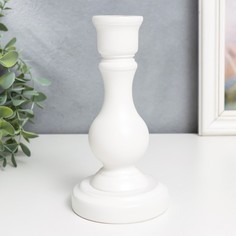 Подсвечник дерево Моранди белый 16,5х8,5х8,5 см No Brand