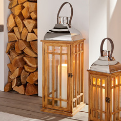 Подсвечник-фонарь Wood, большой (07997) Frank