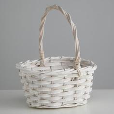 Корзины плетеная, ива, 22х16 см, H 11,5, 25 белая No Brand
