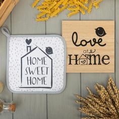Набор кухонный Love at home прихватка, подставка под горячее Доляна