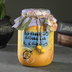 Копилка "Банка" желтая, 9х9х15см No Brand