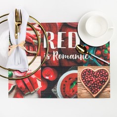 Салфетка на стол "RED is Romantic" 29*40 см Доляна